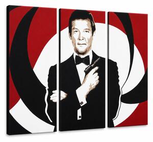 Tablou pictat manual POP Art James Bond 3 piese bond - 60x40 cm