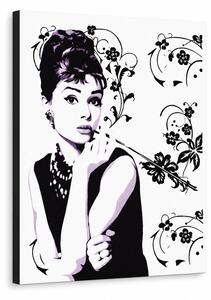 Tablou POP ART pictat manual a lui Audrey Hepburn ah5 - 60x80 cm