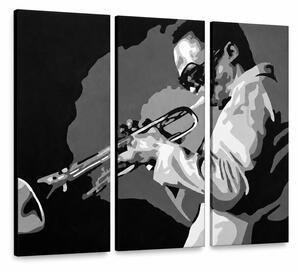Tablou POP ART pictat manual Miles Davis 3 piese md - 60x40 cm