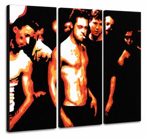 Tablou POP ART pictat manual Fight Club 3 părți fc2 - 60x40 cm