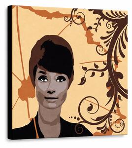 Tablou POP ART pictat manual de Audrey Hepburn 1 bucată ah7 - 50x50 cm