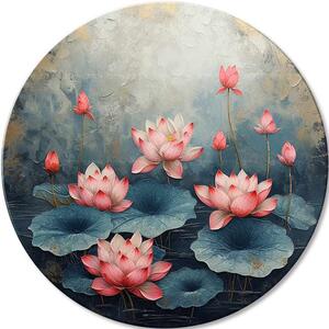 Picturi rotunde cu acrilic Blossoming Mystery - 60 cm