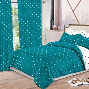 Pachet PROMO: Set 2 Draperii cu Rejansă pentru bară + Lenjerie de pat DUBLU, cu 6 PIESE din FINET GROS (cod SDL-13)