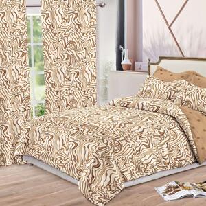 Pachet PROMO: Set 2 Draperii cu Rejansă pentru bară + Lenjerie de pat DUBLU, cu 6 PIESE din FINET GROS (cod SDL-12)