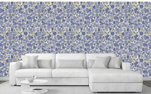 Tapet vlies de lux motiv floral albastru