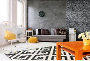 Tapet vlies de lux abstract floral alb-negru