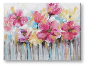 Tablou pictat manual FLORI 120x90 cm - 120×90 cm / Clasic 2 cm