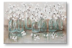 Tablou pictat manual FLORI 120x80 cm - 120×80 cm / Clasic 2 cm