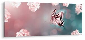 Tablou - Fluture între flori (120x50 cm)