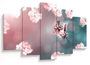 Tablou - Fluture între flori (150x105 cm)