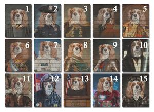 Tablou pe lemn portret de animal Harry - 40x55 cm - uniformă 1