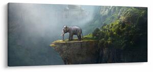 Tablou - Elefant în vârful Taj Mahalului (120x50 cm)