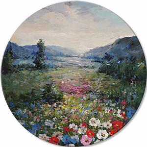 Tablou pictat rotund Dimineața calmă - 60 cm