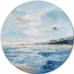 Tablou pictat rotund Depths of Peace - 60 cm