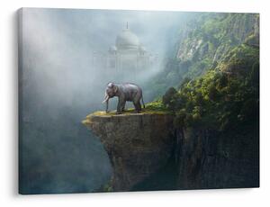 Tablou - Elefant în vârful Taj Mahalului (70x50 cm)
