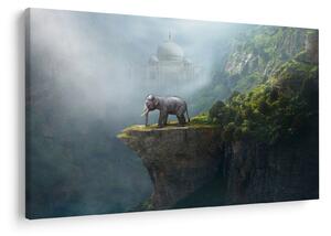 Tablou - Elefant în vârful Taj Mahalului (90x60 cm)