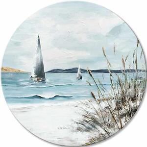 Tablou pictat rotund Orizont îndepărtat - 60 cm