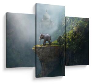 Tablou - Elefant în vârful Taj Mahalului (90x60 cm)