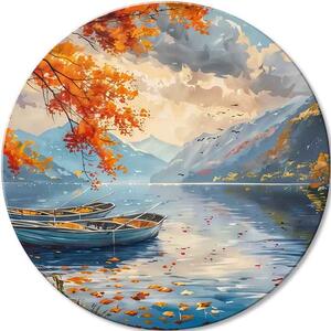 Tablouri rotunde cu acril liniștea lacului - 60 cm