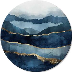 Tablouri rotunde cu acrilice Abstract Oceane - 60 cm