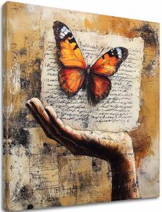 Vintage Image of Butterfly - poveste de dragoste - 60x60 cm