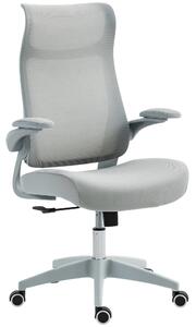 HOMCOM Scaun de birou ergonomic cu cotiere reglabile și tetieră, gri | Aosom Romania