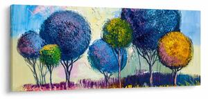 Tablou - Copaci, pictură în ulei (120x50 cm)