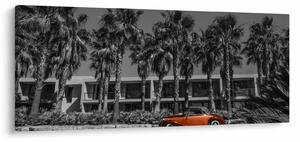 Tablou - Mașină roșie, retro (120x50 cm)
