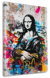 Tablou de perete GRAFFITI MONA pe panza | finisată de mâna artistului - 40x50 cm
