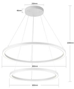 Brilagi - Lustră LED reglabilă suspendată pe cablu PORTOFINO LED/98W/230V, diam. 80 cm, alb +DO