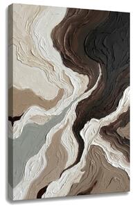 Tablou abstract de peisaj cu textură pe pânză – cu detalii pictate manual - 40x60 cm