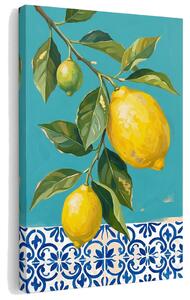 Tablou cu lămâi pe pânză – cu detalii pictate manual - 40x60 cm
