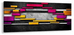 Tablou - Abstrac colorat, fundal negru (120x50 cm)