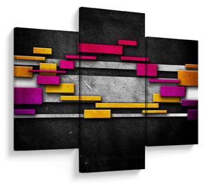 Tablou - Abstrac colorat, fundal negru (90x60 cm)