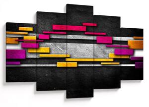 Tablou - Abstrac colorat, fundal negru (150x105 cm)