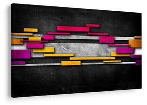 Tablou - Abstrac colorat, fundal negru (90x60 cm)