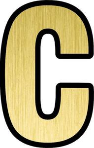 Literă casă „c” pentru poartă/ușă, material plastic ABS auriu