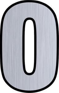 Număr casă „0” pentru poartă/ușă, material plastic ABS argintiu
