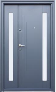 Ușă de intrare metalică pentru exterior Tissia cu geam 120x205 cm dreapta