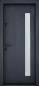 Ușă de intrare metalică pentru exterior Still 627-1 gri antracit 1 geam 88x201 cm dreapta