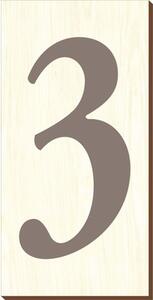 Număr casă „3” pentru poartă/ușă, placaj lemn gravat