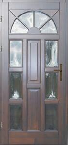 Ușă de intrare din lemn pentru exterior 1/6 nuc 98x208 cm stânga