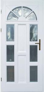 Ușă de intrare din lemn pentru exterior 1/6 molid alb 98x208 cm albă stânga