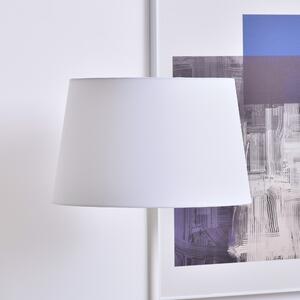 HOMCOM Lampa de Podea cu raft abajur din tesatura, baza din marmura rotunda, din metal, alb, 40x40x152cm