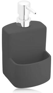Dispenser sapun lichid cu suport burete FESTIVAL BLACK, 380 ml, WENKO