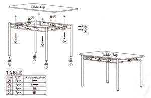 Set masă de sufragerie cu 6 scaune, FUR-603-17B, negru