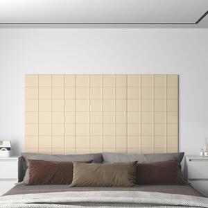 Panouri de perete, 12 buc., crem, 60x15 cm, textil, 1,08 m²