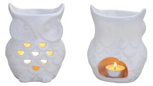 Lampă aromaterapie Owl din portelan alb 9 cm