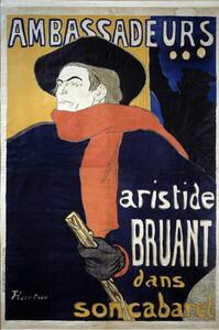 Toulouse-Lautrec, Henri de - Artă imprimată Poster for Aristide Bruant, (26.7 x 40 cm)