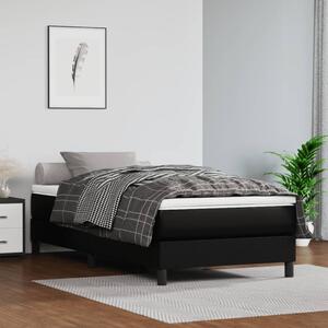 Saltea de pat cu arcuri, negru, 120x190x20 cm, piele ecologică